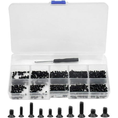 

Heldig 500 pieces of M2 M2.5 M3 screw combination box T-head Phillips screw blackB