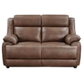 thumbnail image 3 of Ellington Upholstered Padded Arm Loveseat Dark Brown, 3 of 11