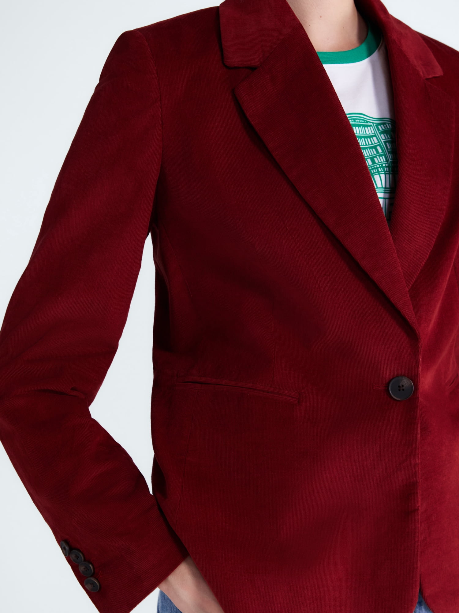 Free Assembly Women's and Women's Plus The Belmont Single Breasted Corduroy Blazer, Sizes XS-4X