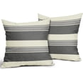 thumbnail image 2 of Black Grey Gray Striped Pillow Covers 20x20 Set of 2 Modern Boho Stripe Pattern Cream Print Decorative Outdoor Pillowcases Farmhouse Throw Cushion Case Decor for Home Couch Sofa Bed, 2 of 6