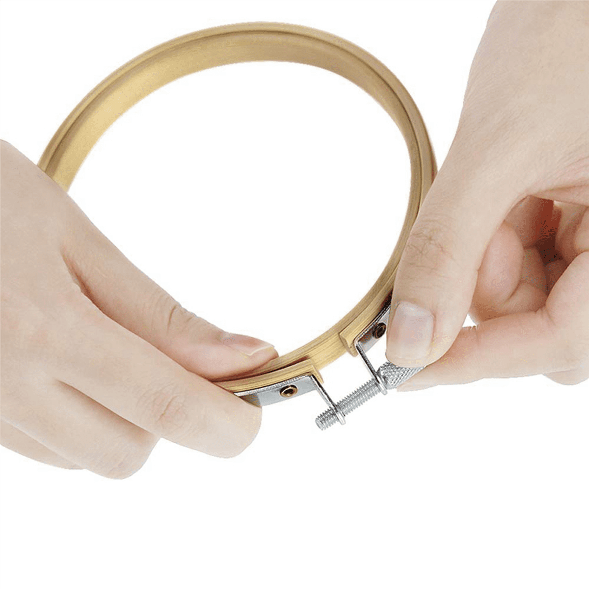 16 Pieces 8 Inch Wooden Round Embroidery Hoops Adjustable Bamboo Circle Hoop Ring Bulk Wholesale