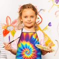 thumbnail image 2 of Colorful Rainbow Tie Dye Spiral Pattern Kids Aprons for Girls and Boys,Adjustable Neck Strap Toddler Aprons for Kids Cooking Baking, 2 of 4
