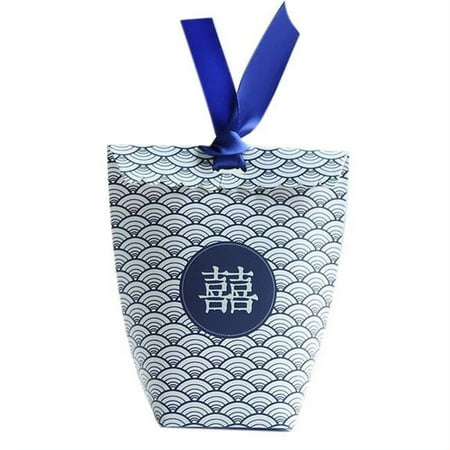 Panda Superstore PS-HOM13761871-YAN01721 20 Piece Chinese Style Candy Favor Wedding & Creative Birthday Party Gift Box, Blue