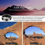 APEXEL 5 in 1 Fish Eye+Macro& Wide Angle Lens+CPL Filter+2X Telephoto Phone Camera Lens Kit