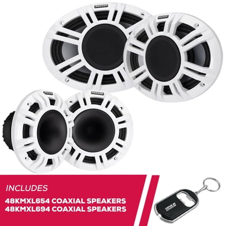 New Kicker 48KMXL654 6.5 & 48KMXL694 6x9 4? 2-Way Marine LED HLCD Coaxial Speakers