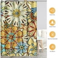 thumbnail image 5 of Stall Small Shower Curtain - Boho Floral Bohemian Chic Mandala Gypsy Flowers Narrow Half Fabric Cloth Shower Curtain Set for Adults Bathroom Decor Accessories Bath Curtain, 36"x72", 5 of 5