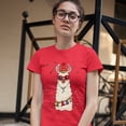 thumbnail image 3 of Tee Hunt Christmas Llama T-Shirt Merry and Bright Let It Snow Funny Xmas Women's T-Shirt Tee, 3 of 5