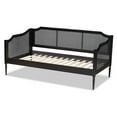 thumbnail image 3 of Baxton Studio Hancock Mid-Century Modern Charcoal Finished Wood and Synthetic Rattan Twin Size Daybed,Wholesale, 3 of 7