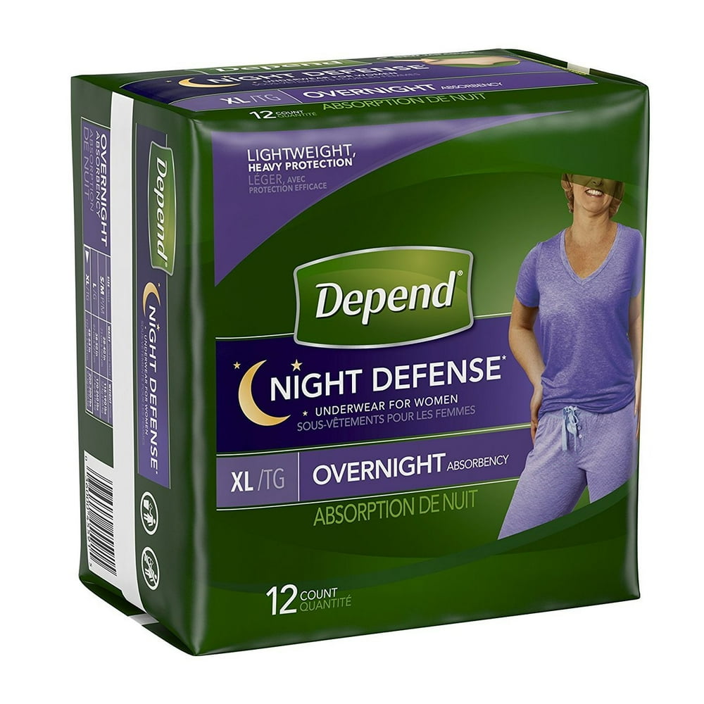 Depend Night Defense Underwear For Women, Xlarge Case Of 24 Walmart
