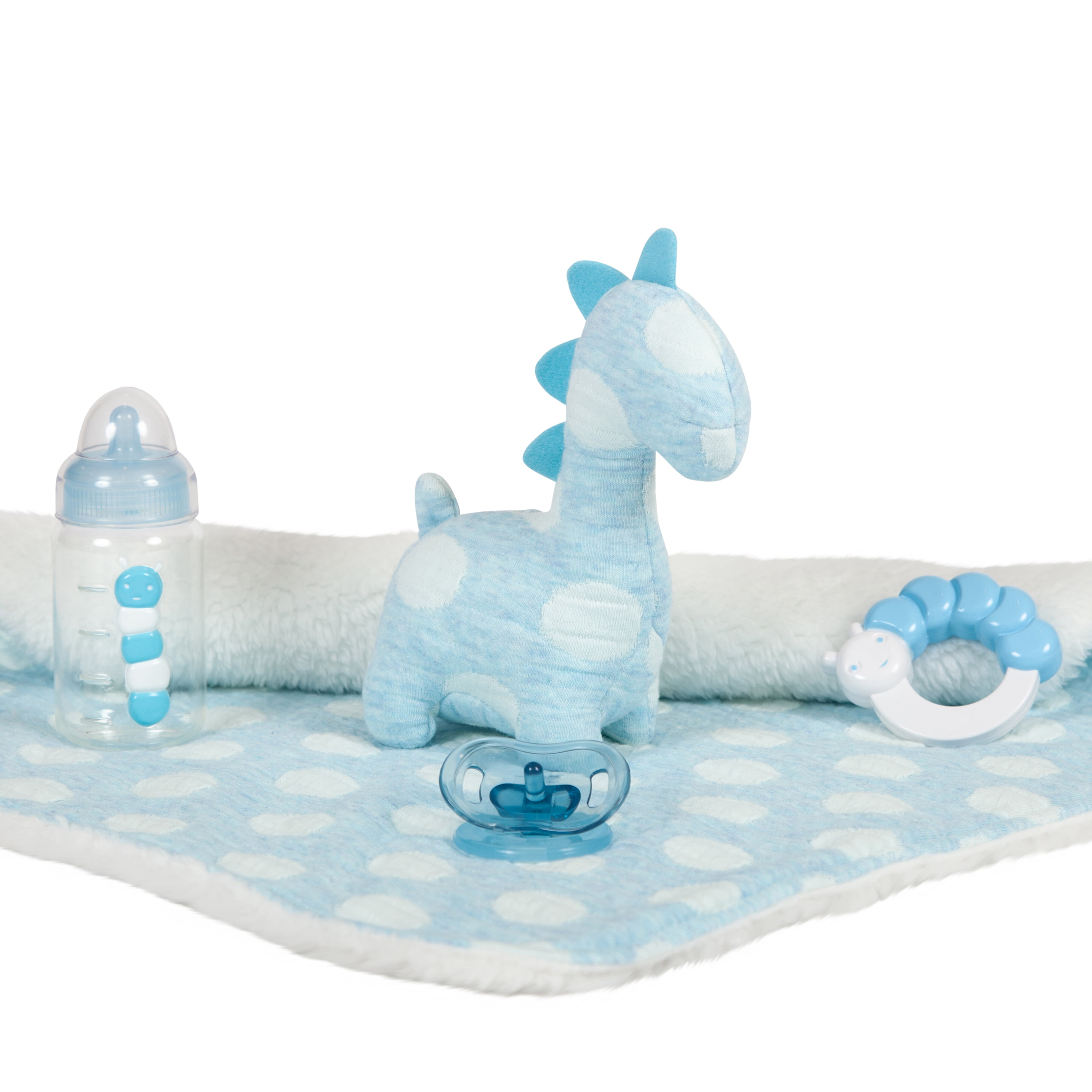 JC Toys La Newborn Allvinyl Real Boy 15 in Baby Doll-blue With White Polka Dots for sale online 