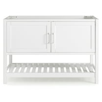 Alaterre Furniture 48in Wood Bathroom Vanity with Soft-Close Doors, White