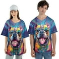 thumbnail image 4 of Hippie Bulldog Portrait oil painting Watercolor Tie-dye Vintage All Over Print 3D Baseball Shirt Dog Lover Gifts Idea Softball Sport - 00015, 4 of 6