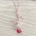 thumbnail image 4 of 22 cm. Rose Gold Chain Link Romantic Bracelet - Red Enamel Rose Jewelry - Valentine For Lovers, 4 of 15