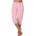 thumbnail image 2 of Zysthvn Yoga Lightweight Capris for Women Casual Workout Cropped Leggings with Pockets Pants Women Striped Gym High Waisted Elastic Waist, 2 of 6
