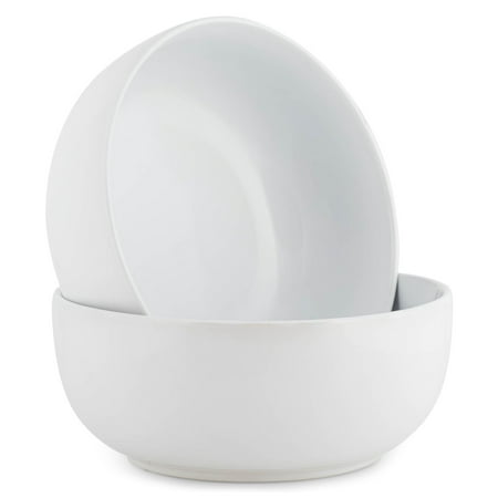 

Elanze Designs Bistro Glossy Ceramic 8.5 inch Pasta Bowls Set of 2 White