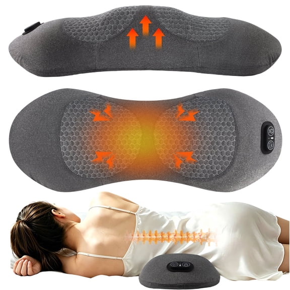 Lower Back Massager, 3 in 1 Back Massager with Traction, Vibration & Heat for Pain Relief Deep Tissue