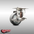 thumbnail image 2 of 3.5 Inch 316SS Thermoplastic Rubber Wheel Swivel Top Plate Caster with Brake SCC, 2 of 2