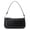 Black, variant on Croc-Embossed PU Shoulder Bag, Retro 90s Style Underarm Purse with Back Pocket for Women, Black