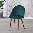 thumbnail image 6 of Anchorhome 5-Piece Modern Round Wooden Dining Table Set with 4 Velvet Chairs, 35" Space-Saving Kitchen Furniture for Small Apartments & Coffee Table Set (Gray Top, Green), 6 of 6