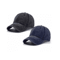 thumbnail image 1 of Gorra De Béisbol Vintage De Algodón Con Sólido 2pzs, Negro + azul marino, 1 of 3
