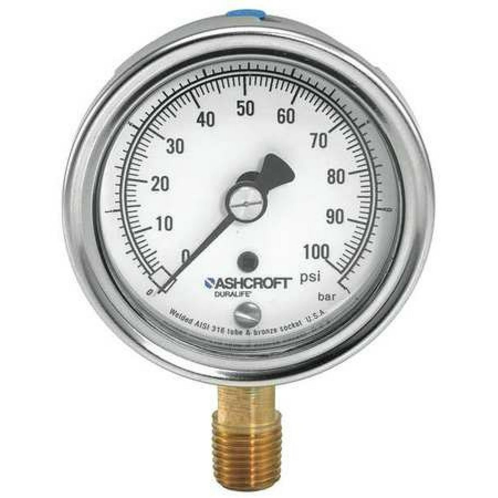 ASHCROFT 351009AW02LVAC Gauge,Vacuum,30in Hg VAC to 0,31/2 in