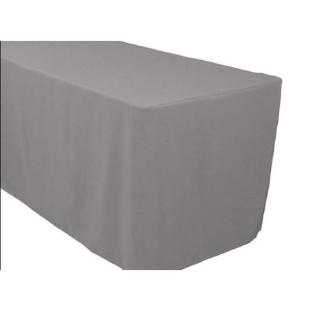 

8 ft. Fitted Polyester Table Cover Wedding Banquet Event Tablecloth 21 COLORS (Color: Grey)