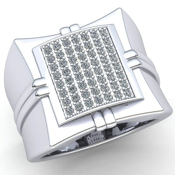 Genuine 1ct Round Cut Diamond Mens Vintage Anniversary Engagement Ring Solid 14K Rose, White or Yellow Gold GH SI2