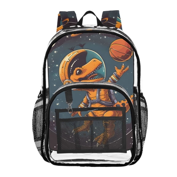 ALAZA Clear Backpack Space Dinosaur PVC Transparent BookBag