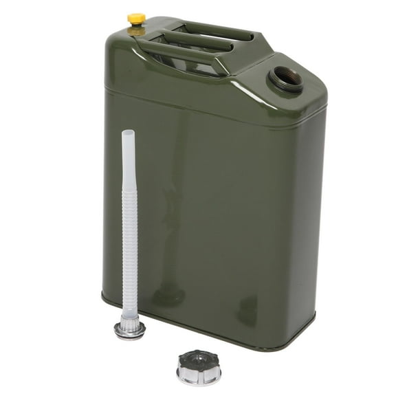 YUONAO 20L 5 Gallon Army Green Metal Gas Can with Spout, Portable Fuel Tank for Emergency, Camping, Off-Road & Outdoor Use, Steel Gasoline Container
