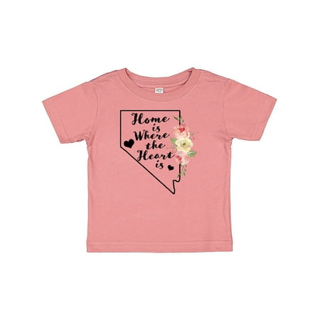 

Inktastic Nevada Home is Where the Heart is with Watercolor Floral Gift Baby Boy or Baby Girl T-Shirt