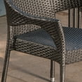thumbnail image 2 of GDF Studio Nazir Outdoor Wicker Stacking Dining Chairs, Set of 4, Gray, 2 of 9