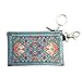 thumbnail image 3 of Religious Gifts Turquoise Cloth Key Chain Coin Change Rosary Case Pouch 3 1/16 Inch, 3 of 3