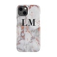 thumbnail image 1 of Personalised White x Rose Gold Marble Initials iPhone 14 Case, iPhone 13 Pro Max, 1 of 4