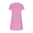 thumbnail image 4 of SMihono Women's Casual A-Line Dresses with Pockets Summer Polka Dot Print Tshirt Dress Short Sleeve Mini Dress Flowy Sundresses Hot Pink XL, 4 of 5
