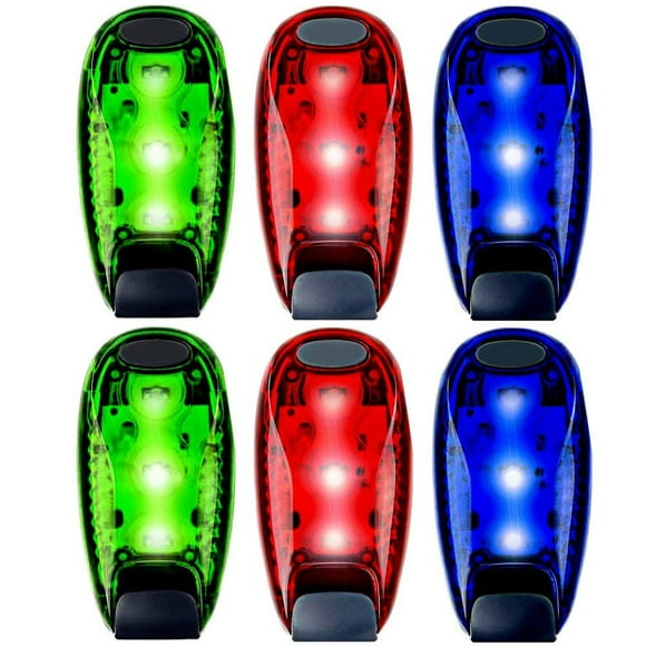 Lot de 6 Lumières de Sécurité à DEL, Lumières Stroboscopiques, Clignotantes pour la Marche de Nuit, Haute Visibilité pour la Course, la Marche, le Vélo, la Bicyclette, Enfants, Enfant, Femme, Chien, Animal de Compagnie, Coureur, Clignotantes, d'Avertissement, à Clipser, Petit Ensemble Réfléchissant