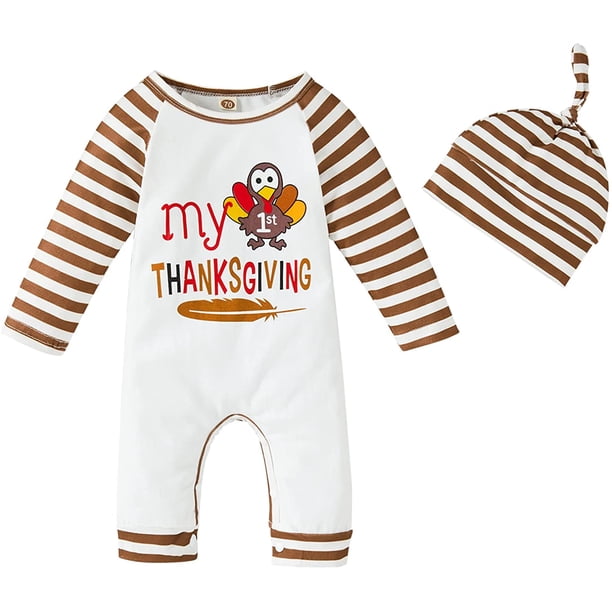 Gobble Till You Wobble" Baby Thanksgiving Outfit Size 0-6 MONTHS