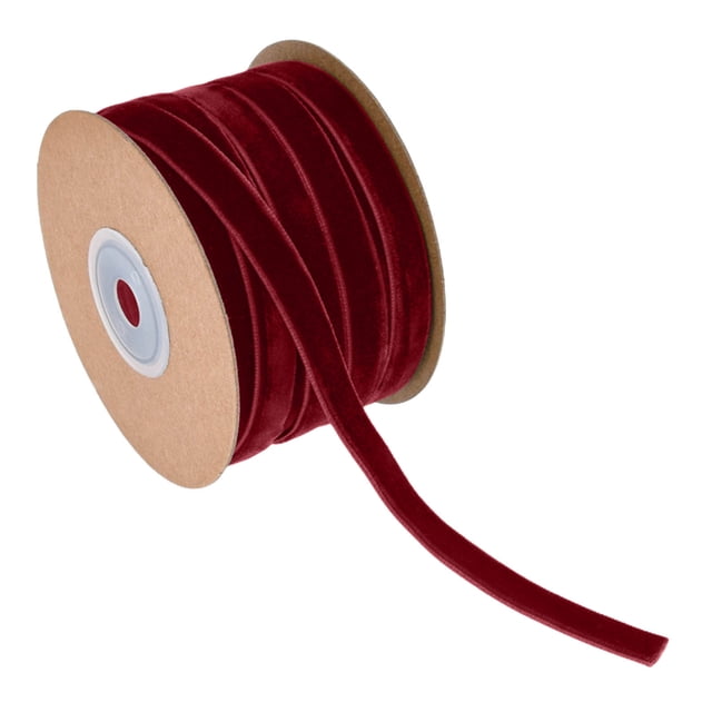 Ruban de Noël Fin pour Événements et Fêtes avec Rayures Rouges pour Emballer des Ornements et Embellissements de Bricolage de Vacances Rouleau de 60 Pieds