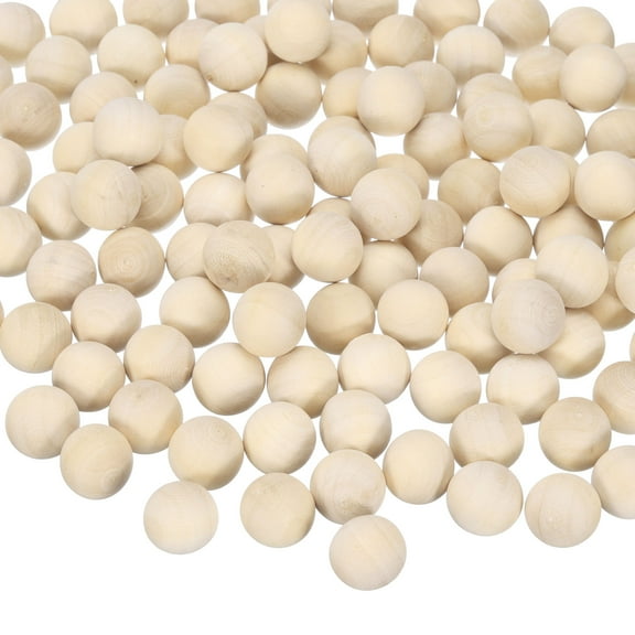 200 Packs Round Wood Balls 15mm Diameter Unfinished Solid Wooden Spheres, Natural Wood Craft Balls