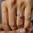 thumbnail image 4 of Jewelerix Princess Cut Diamond Engagement Ring in Vermeil 14K Yellow Gold with Side Stone Accents, Classic Solitaire Style Wedding Ring for Her, 4 of 5