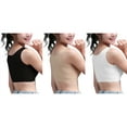thumbnail image 2 of Matchstick Women Cotton Sports Bras Plus Size Wireless Bralette Top, 3-Pack, 2 of 5