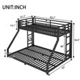 thumbnail image 3 of Jopath Twin XL over Queen Bunk Bed for Teens and Adults,Heavy-Duty Metal Bed Frame with Full-Length Guardrails,Space-Saving/Noise Reduced/No Box Spring Needed, Black, 3 of 9