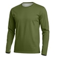 thumbnail image 6 of SHTXOZHI Men's Long Sleeve Shirts Solid Color Crew Neck Sport Tops Sun Protection Casual Fall Winter Layering Tee Shirts, 6 of 7