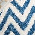 thumbnail image 6 of SAFAVIEH Chevron Giuseppe Chevron Shag Area Rug, Ivory/Blue, 6' x 9', 6 of 10