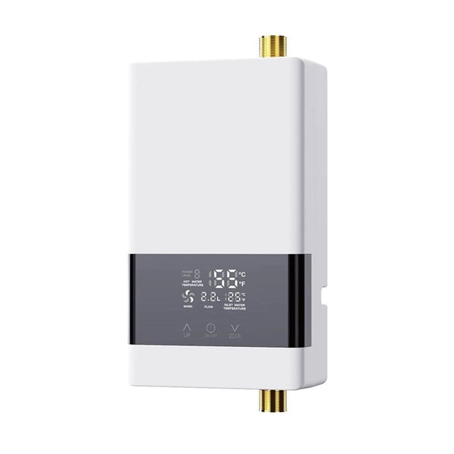 Instant Water Heater Bathroom Kitchen Wall Mounted Electric Water Heater With Remote Control LCD Temperature Display