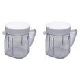 thumbnail image 1 of For Blender Replacement Parts, 4937 Mini Osterizer Blender Jar Accessory, Cup Mini Plastic Jars with Lids (2 Pack),2 x Mixing tank,Transparent, 1 of 9