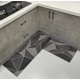 thumbnail image 1 of Set of 2 Modern Kitchen Rugs Washable Geometric Pattern Non-Slip Kitchen Dining Room Rugs 40x120cm+40x60cm(Black Geometry), 1 of 4