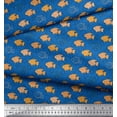 thumbnail image 2 of Soimoi Poly Georgette Fabric Fish & Shells Ocean Fabric Prints by Yard 42 Inch Wide, 2 of 2