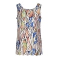 thumbnail image 4 of ICHUANYI ClearanceWomen's Comfortable Round Neck Sleeveless Vest Chiffon Printing Top Blouse(Beige, L) ICHUANYI WER20232080502921, 4 of 8