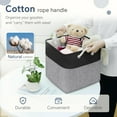 thumbnail image 4 of Fabric Cubes Storage Basket, 6 Pack 11x11 in with Handles Foldable Cube Storage Bins for Shelves, Home, Office, Nursery Organizers (Black/Gray), 4 of 8