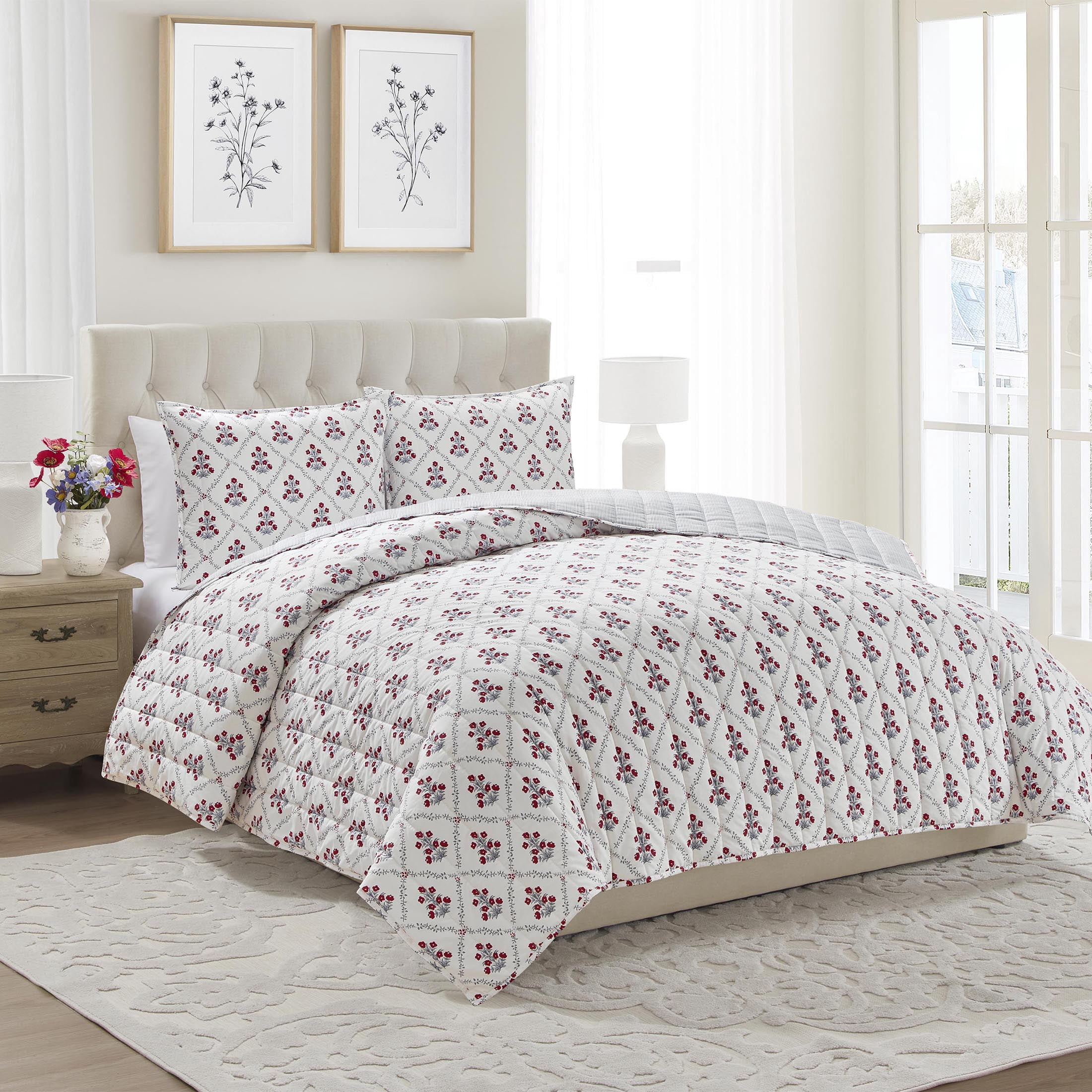My Texas House Multicolor Trellis 3-Piece Adult Quilt Set, King
